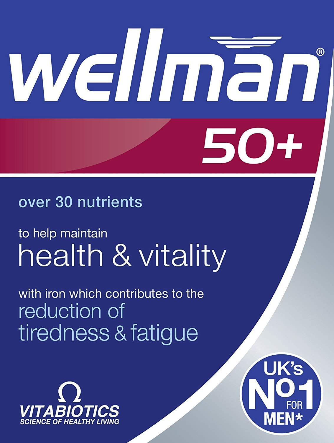 Vitabiotics Wellman 50+ 30 Tablets Health and Vitality