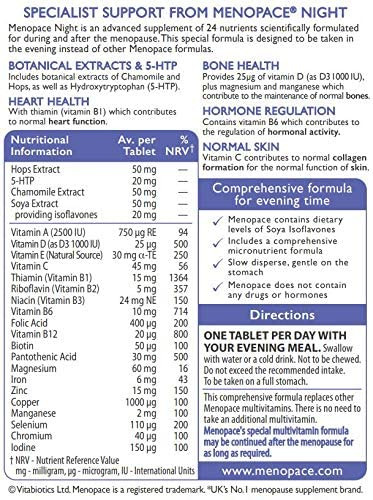 Vitabiotics Menopace Night 30 Tablets Menopause