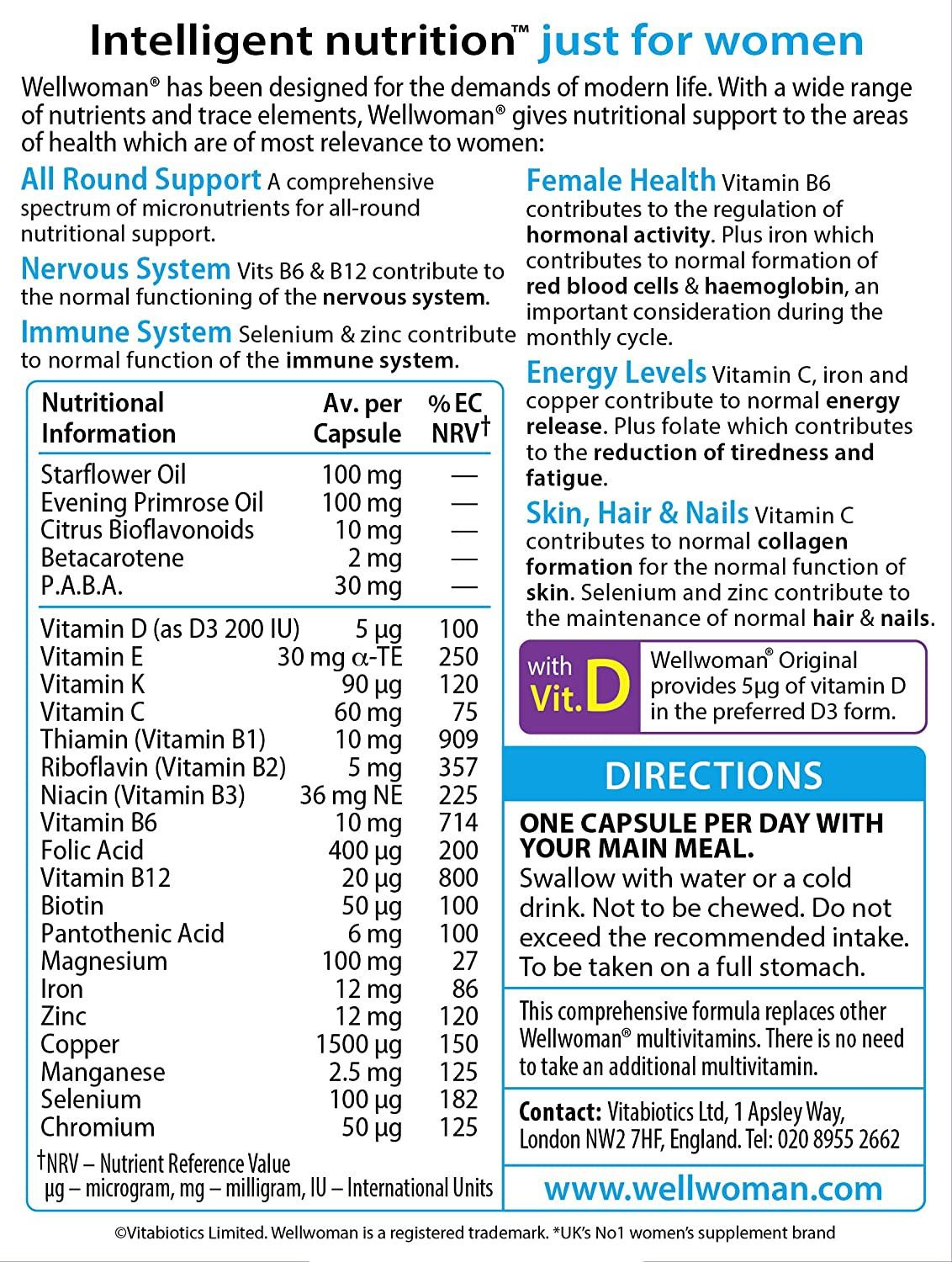 Vitabiotics Wellwoman Original Capsules - 90 capsules