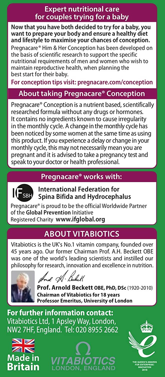 Vitabiotics Pregnacare His and Her Conception Tablets