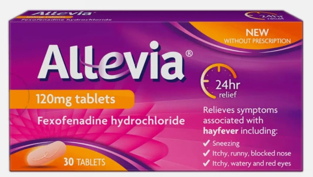 Allevia Fexofenadine 120mg For Hayfever Relief - 30 Tablets