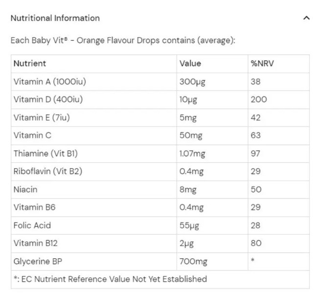 HealthAid BabyVit Multivitamin Liquid Drops 25ml (Orange Flavour)