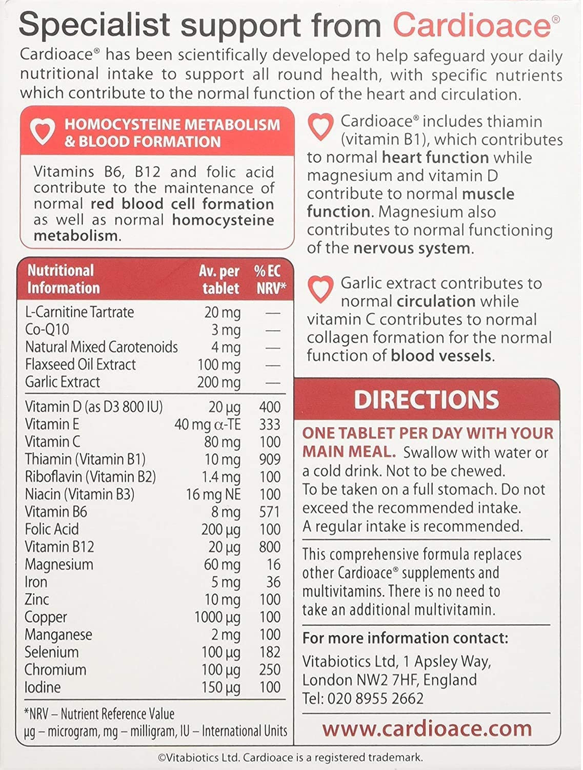 Vitabiotics Cardioace Capsules - 30 Capsules