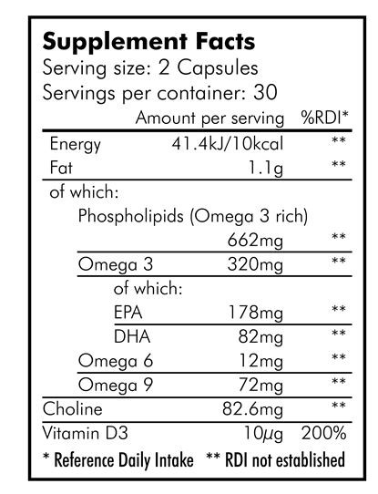 Cleanmarine Krill Oil 60 x 500mg Gelcaps High Strength Omega-3