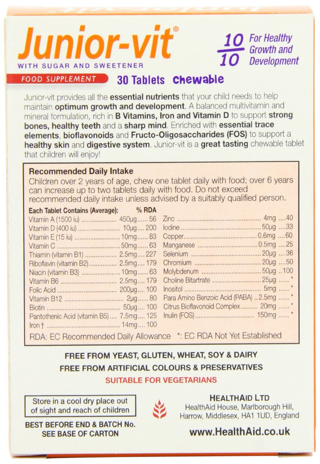 HealthAid Junior Vitamins Chewable