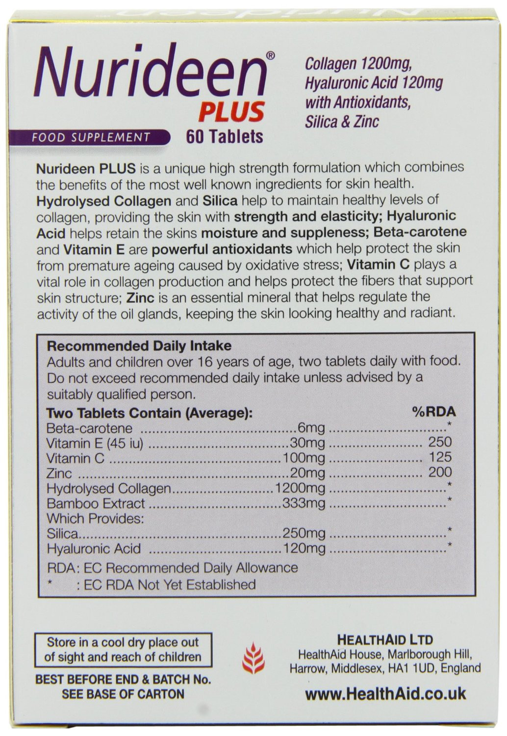 HealthAid Nurideen Plus Skin Tablets