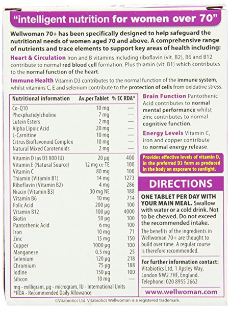 Vitabiotics Wellwoman 70+ Tablets