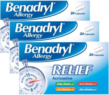 Benadryl Allergy Relief Capsules Triple Pack Offer