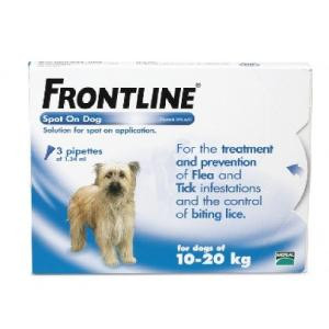 Frontline Spot on Dog for Medium Dogs 10kg to 20kg - 3 Pipettes