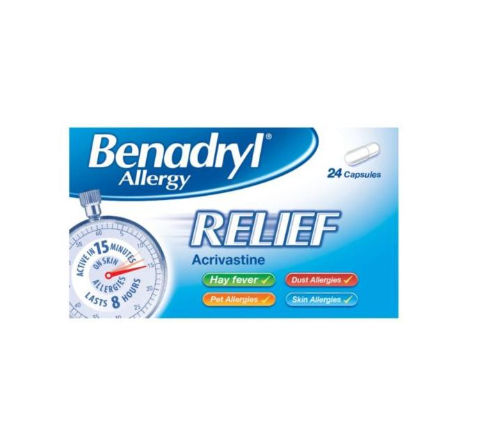Benadryl Allergy Relief Capsules - 24 Capsules