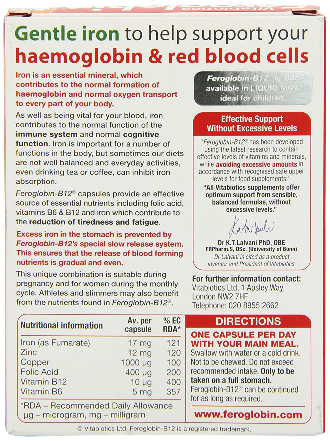 Vitabiotics Feroglobin B12 Capsules