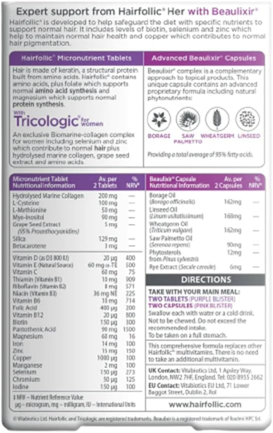 Vitabiotics Hairfollic Her Advanced Dual Pack 30 Tabs/30 Caps