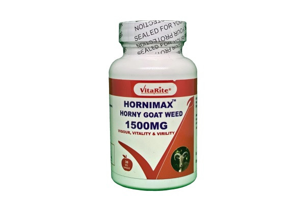 VitaRite Hornimax Horny Goat Weed 1500mg 30 Veg. Capsules