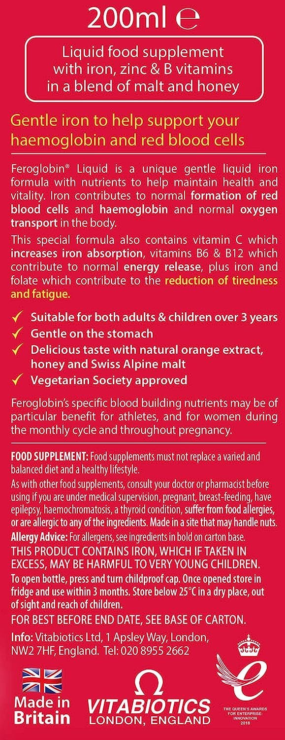 Vitabiotics Feroglobin Liquid 200ml