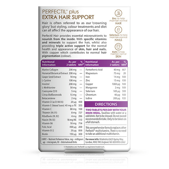 Vitabiotics Perfectil Plus Hair Extra Support - 60 Tablets