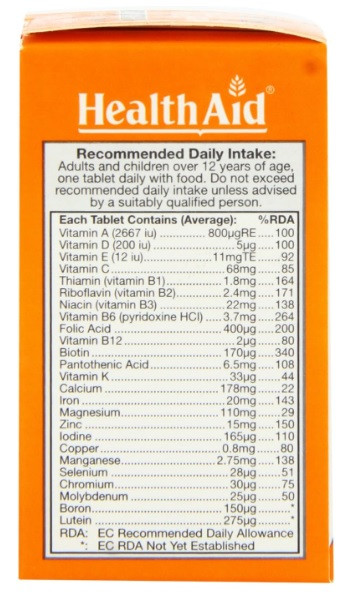 Health Aid Multivitamins And Minerals A to Z 30 Tablets
