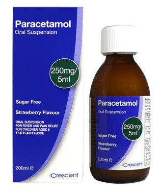 Paracetamol 250mg/5ml Oral Suspension - Pain Relief for Children 6+ (200ml)