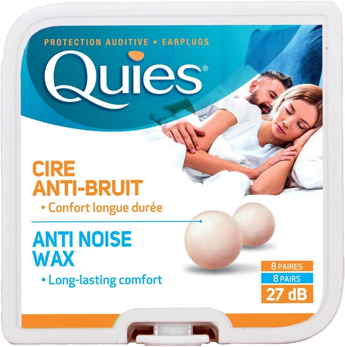 Quies Anti Noise Wax Natural Ear Plus - 8 Pairs