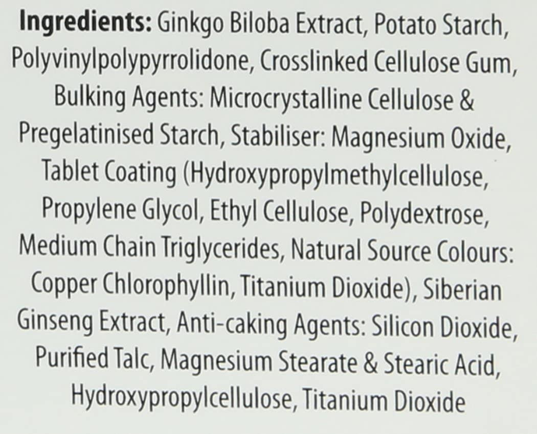 Vitabiotics Ultra Ginkgo and Ginseng Tablets 60 Tablets