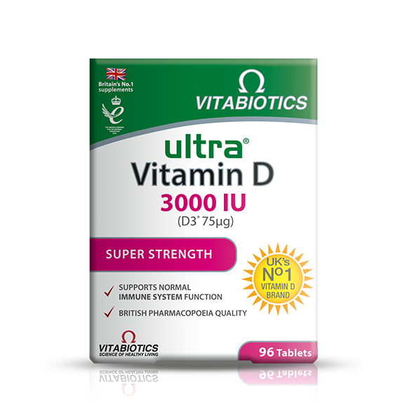 Vitabiotics Ultra Vitamin D 3000IU Super Strength Tablets - 96 Tablets