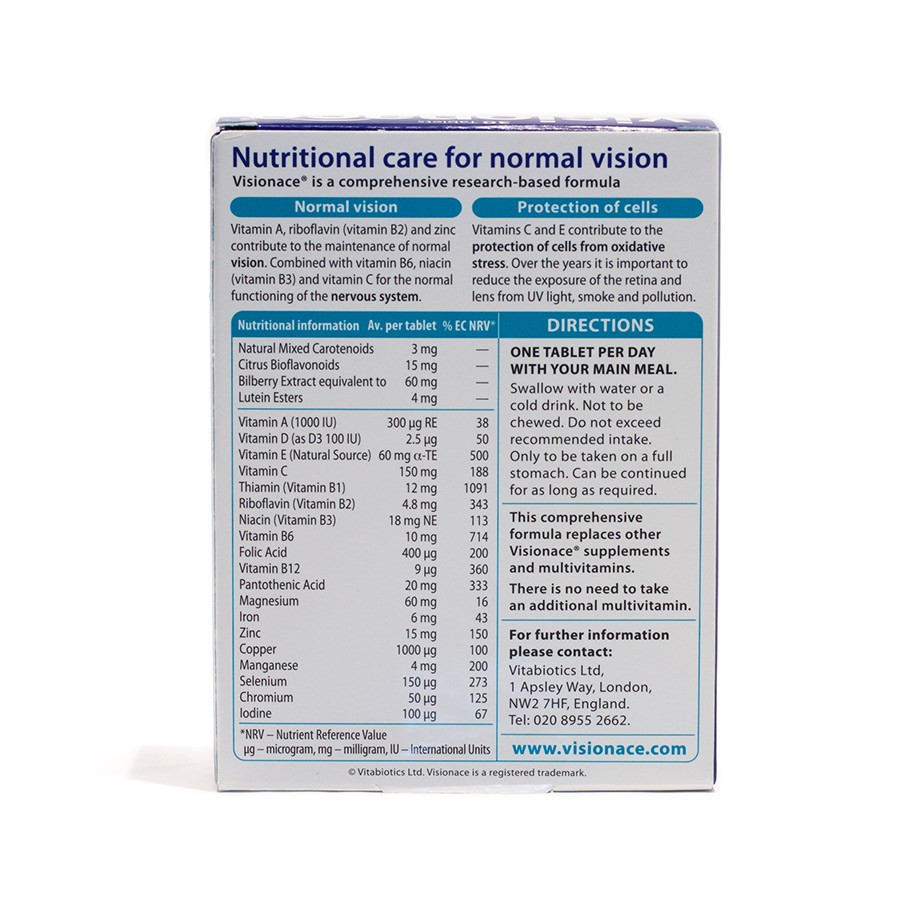 Vitabiotics Visionace Tablets - 30 Tablets
