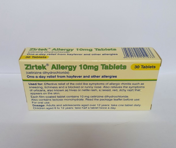 Zirtek Allergy 10mg Tablets - 30 Tablets
