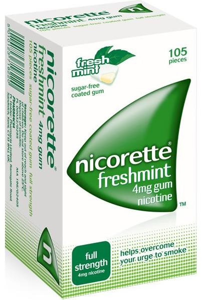 Nicorette Freshmint Gum 4mg - 105 Pieces