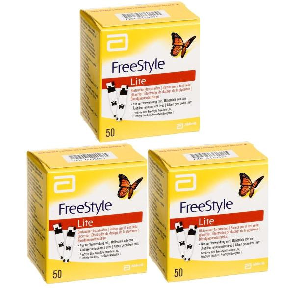 FreeStyle Lite Blood Glucose Test Strips Bulk Offer - 3 x 50 Strips