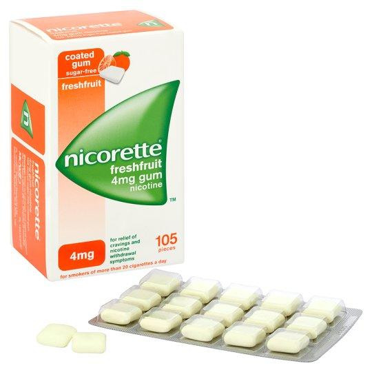 Nicorette Fresh Fruit 4mg Gum Nicotine 105 Pieces