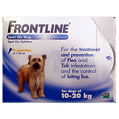 Frontline Spot on Dog for Medium Dogs 10kg to 20kg
