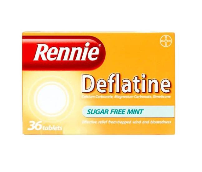 rennie deflatine sugar free mint 36 tablets