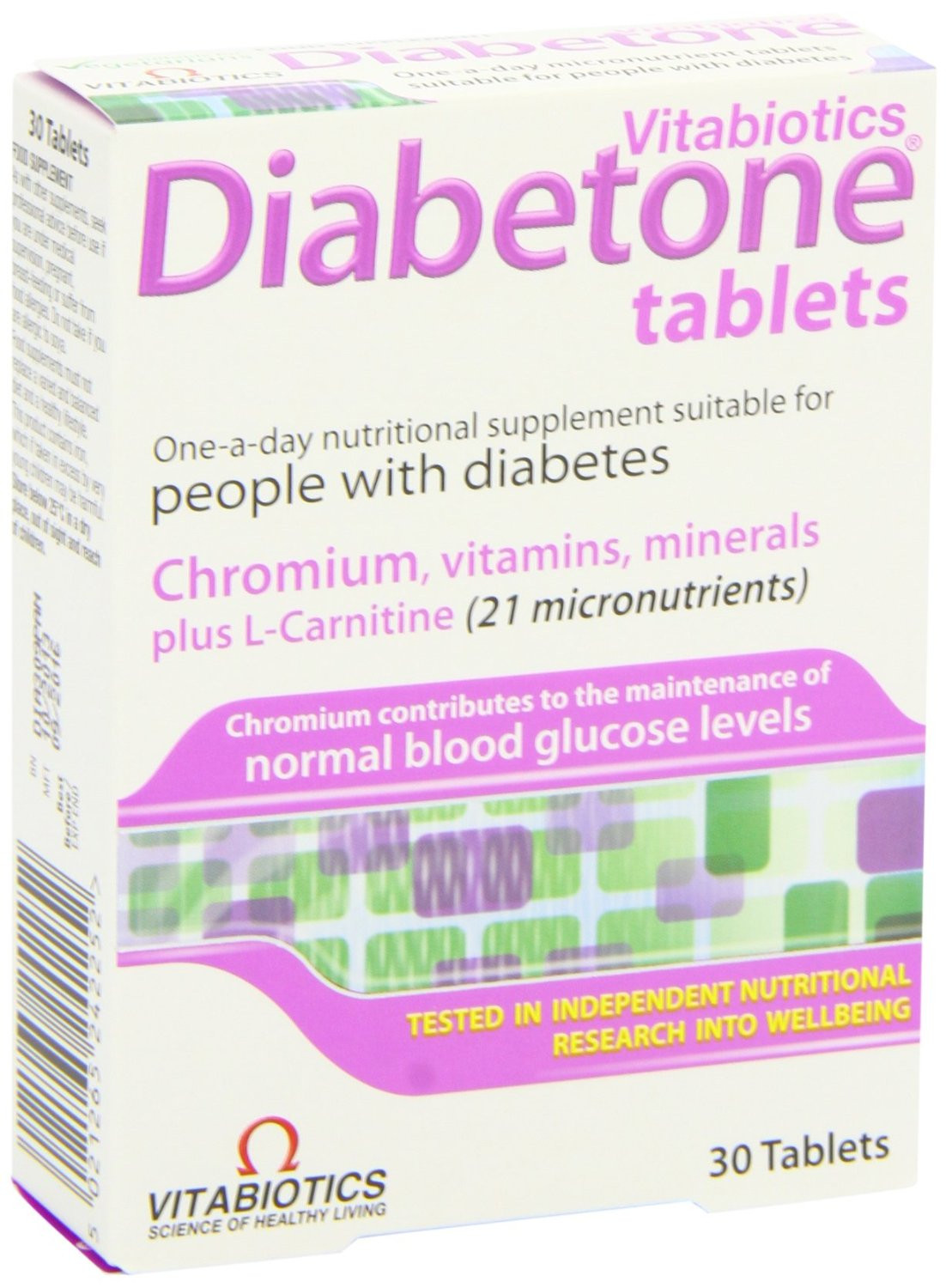 Vitabiotics Diabetone Multivitamin Tablets Normal Blood Glucose Levels