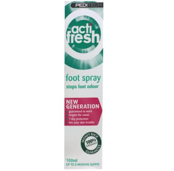 PediTech ActiFresh Foot Odour Spray 100ml