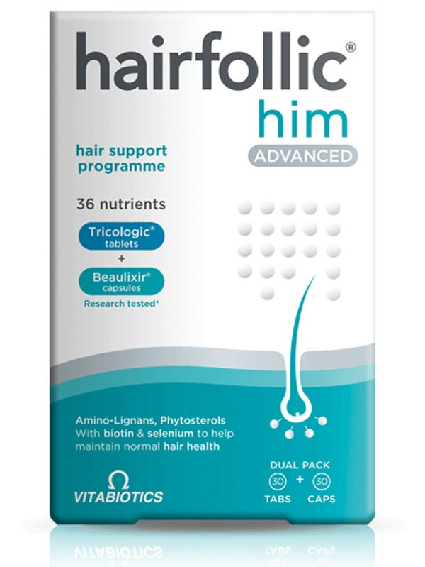 Vitabiotics Hairfollic Him Advanced Dual Pack 30 Tabs/30 Caps