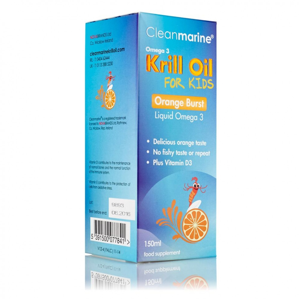 Cleanmarine Krill Oil for Kids Orange Burst Omega 3 Liquid Cleanmarine Krill Oil for Kids Orange Burst Omega 3 Liquid