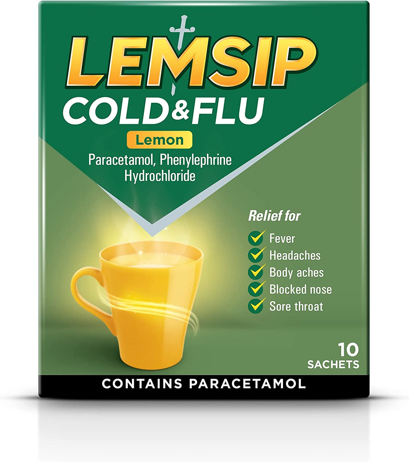 Lemsip Cold And Flu Lemon 10 Sachets