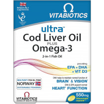 Vitabiotics Ultra Cod Liver Oil Plus Omega 3 Capsules - 60 Capsules