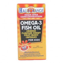 Haliborange Kids Omega 3 Orange Chewable Fruit Burst Capsules