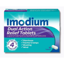 Imodium Dual Action Relief Tablets - 12 Tablets