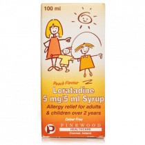 Loratadine 5mg/5ml Oral Solution - Peach Flavour