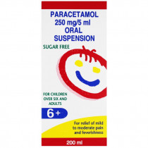 Paracetamol 250mg/5ml Oral Suspension - Pain Relief for Children 6+ (200ml)