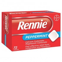 Rennie Peppermint Indigestion and Heartburn Relief 72 Tablets