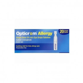 Opticrom Allergy Eye Drops Solution 20 Single Doses for Itchy Allergy Eyes