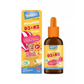 Minadex Minikids D3 & K2 Drops 60ml – Bone & Immune Support for Children