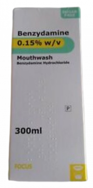 Benzydamine 0.15% w\v Mouthwash