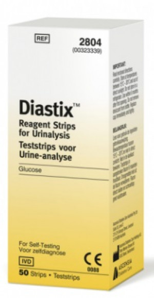 Diastix Reagent Strips for Glucose Urinalysis - 50 Strips