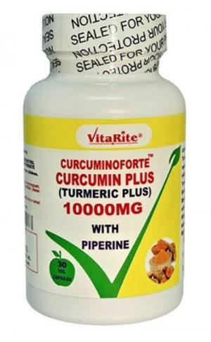 VitaRite Turmeric Curcumin Plus 10000mg with Piperine 30 Capsules