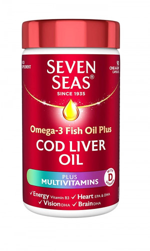 Seven Seas Omega-3 Fish Plus Cod Liver Oil and Multivitamins 90 Capsules