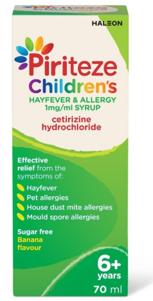 Piriteze Childrens Hayfever & Allergy Syrup 70ml