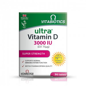 Vitabiotics Ultra Vitamin D 3000IU Super Strength Tablets - 96 Tablets